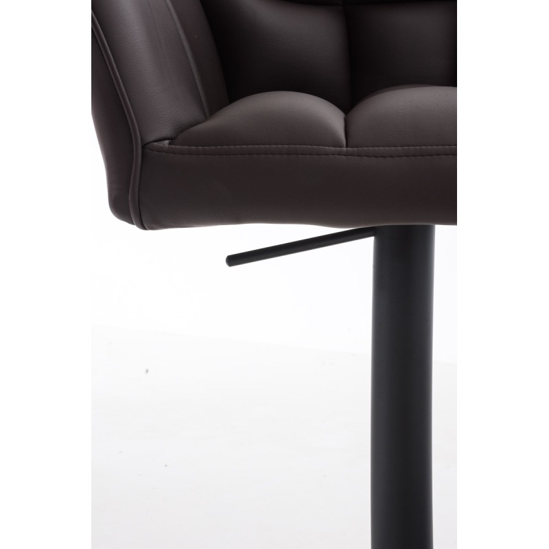 Juego de 2 taburetes de bar Damaso en piel sintética negra y marrón