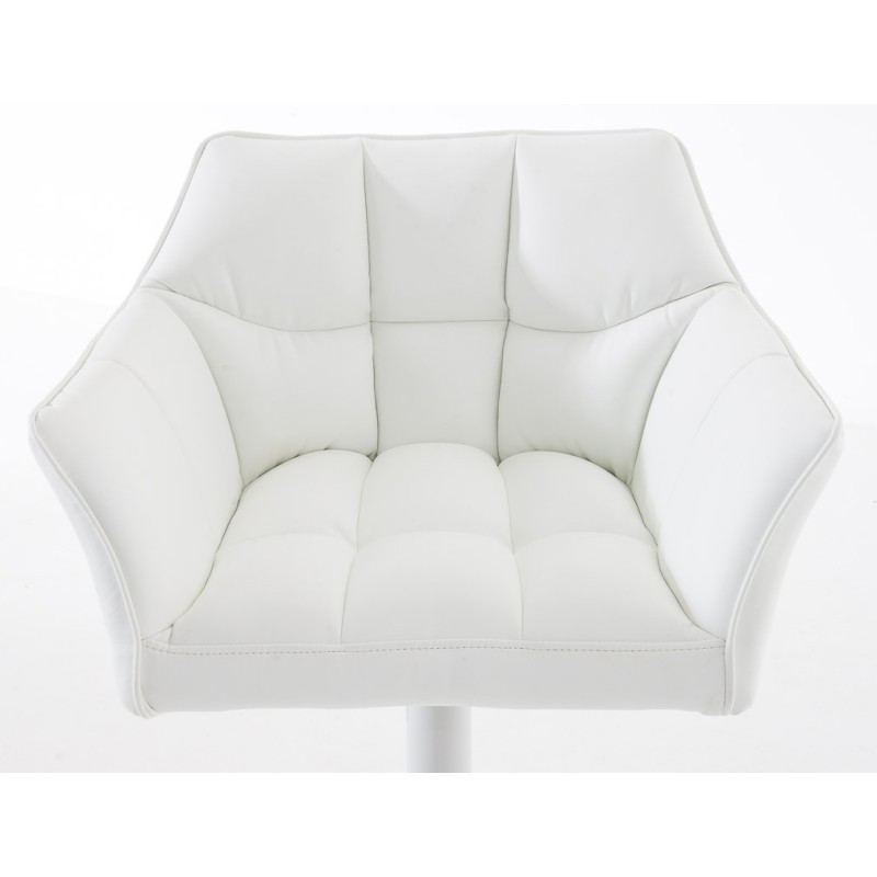 Juego de 2 taburetes de bar de piel sintética blanca Damaso