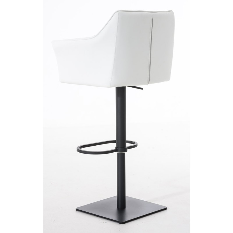 Juego de 2 taburetes de bar Damaso en piel sintética blanca y negra