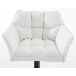 Juego de 2 taburetes de bar Damaso en piel sintética blanca y negra Juego de 2 taburetes de bar Damaso en piel sintética blanca y negra