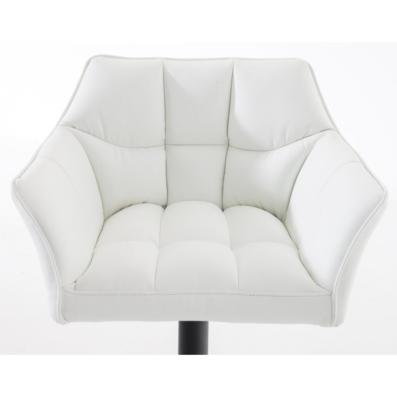 Juego de 2 taburetes de bar Damaso en piel sintética blanca y negra