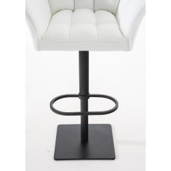 Juego de 2 taburetes de bar Damaso en piel sintética blanca y negra Juego de 2 taburetes de bar Damaso en piel sintética blanca y negra