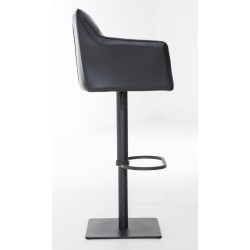 Juego de 2 taburetes de bar Damaso en piel sintética negra Juego de 2 taburetes de bar Damaso en piel sintética negra