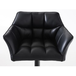 Juego de 2 taburetes de bar Damaso en piel sintética negra Juego de 2 taburetes de bar Damaso en piel sintética negra