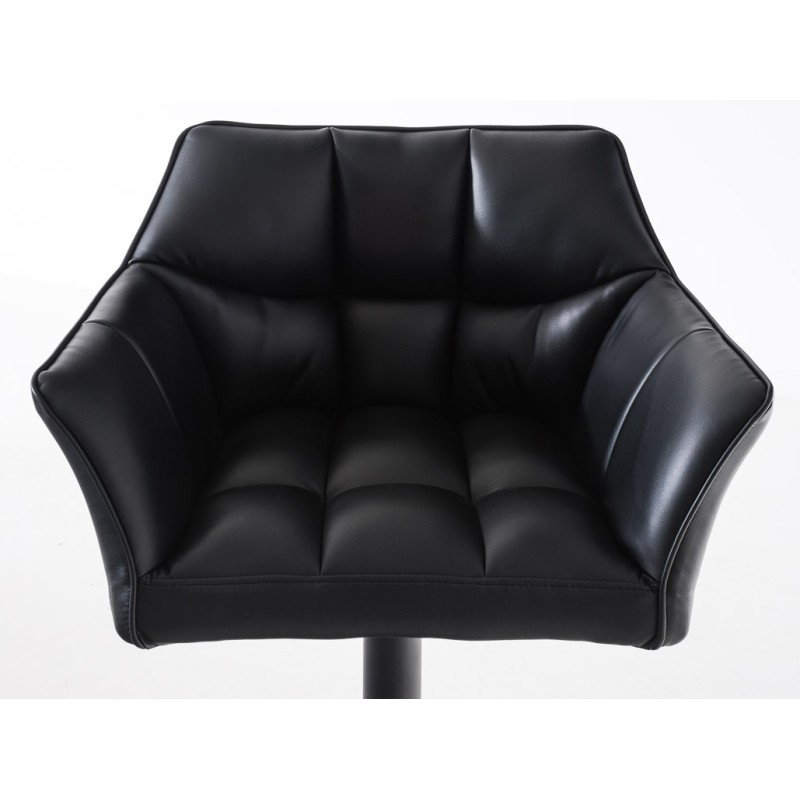 Juego de 2 taburetes de bar Damaso en piel sintética negra