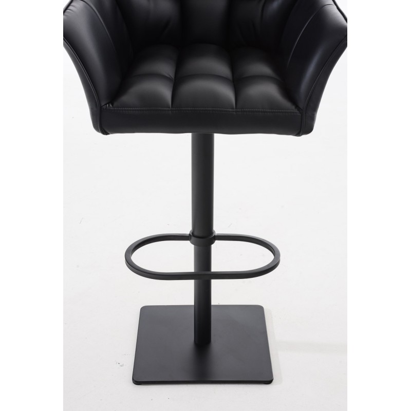 Juego de 2 taburetes de bar Damaso en piel sintética negra