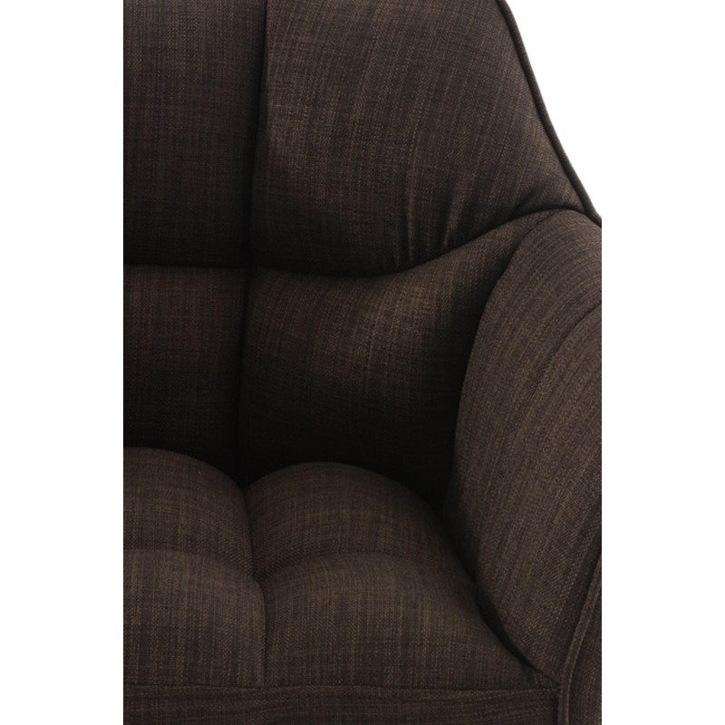 Juego de 2 taburetes de bar de tela Damaso y acero inoxidable marrón