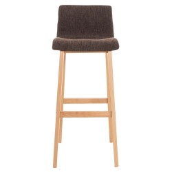 Juego de 2 taburetes de bar Hoover en tejido Natura marrón