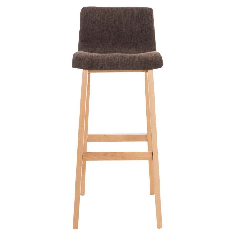 Juego de 2 taburetes de bar Hoover en tejido Natura marrón