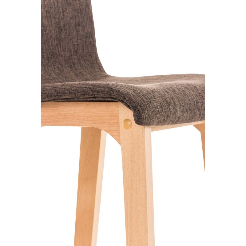 Juego de 2 taburetes de bar Hoover en tejido Natura marrón