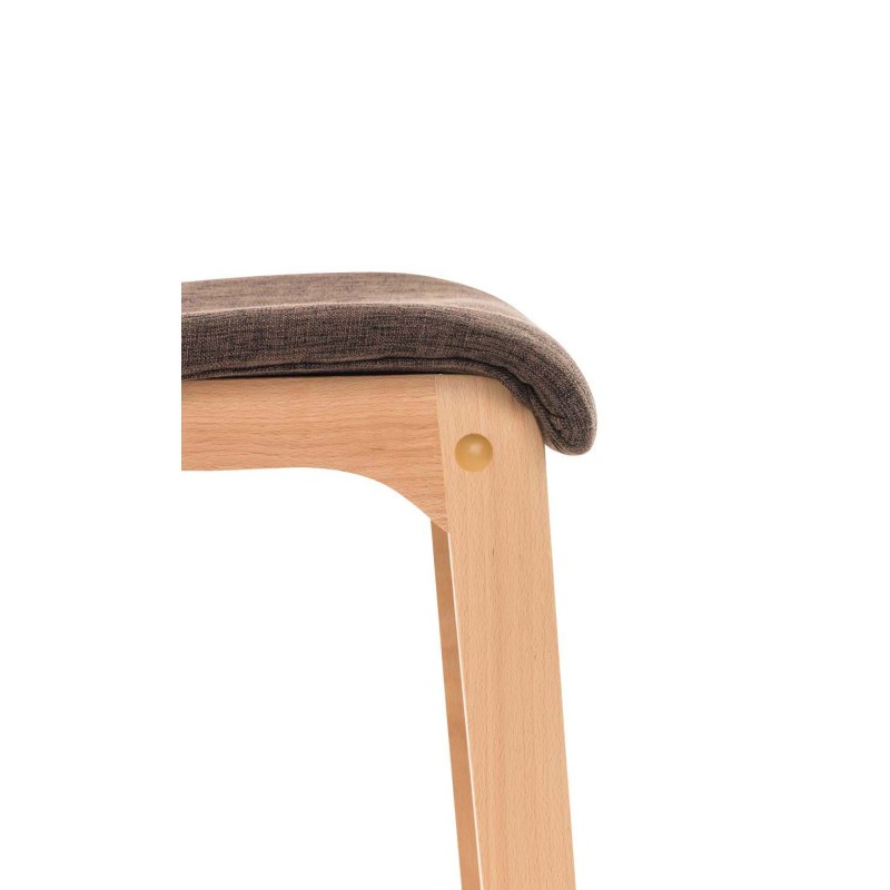 Juego de 2 taburetes de bar Hoover en tejido Natura marrón