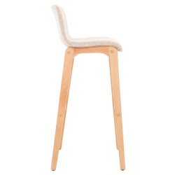 Juego de 2 taburetes de bar Hoover en tejido Natura color crema