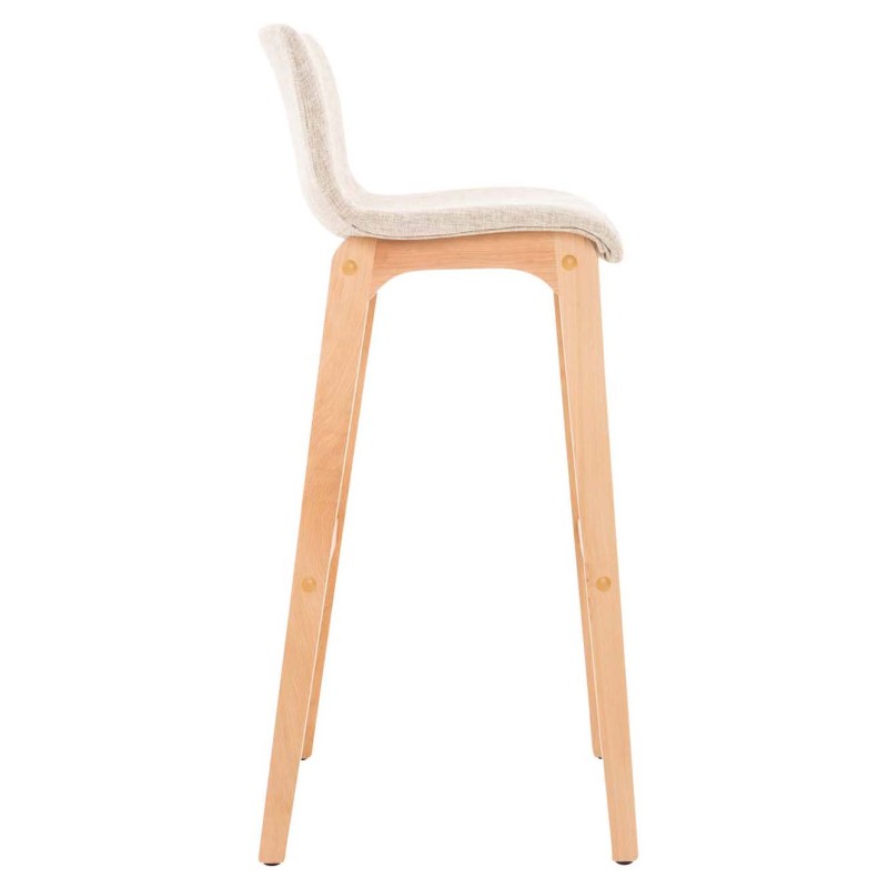 Juego de 2 taburetes de bar Hoover en tejido Natura color crema