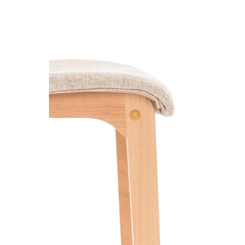 Juego de 2 taburetes de bar Hoover en tejido Natura color crema