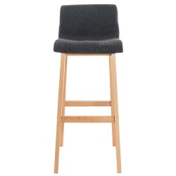 Juego de 2 taburetes de bar Hoover en tejido Natura gris oscuro