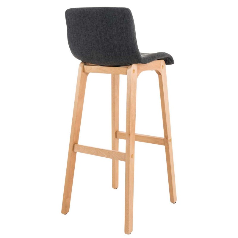 Juego de 2 taburetes de bar Hoover en tejido Natura gris oscuro