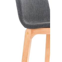 Juego de 2 taburetes de bar Hoover en tejido Natura gris oscuro