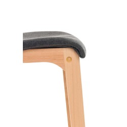 Juego de 2 taburetes de bar Hoover en tejido Natura gris oscuro