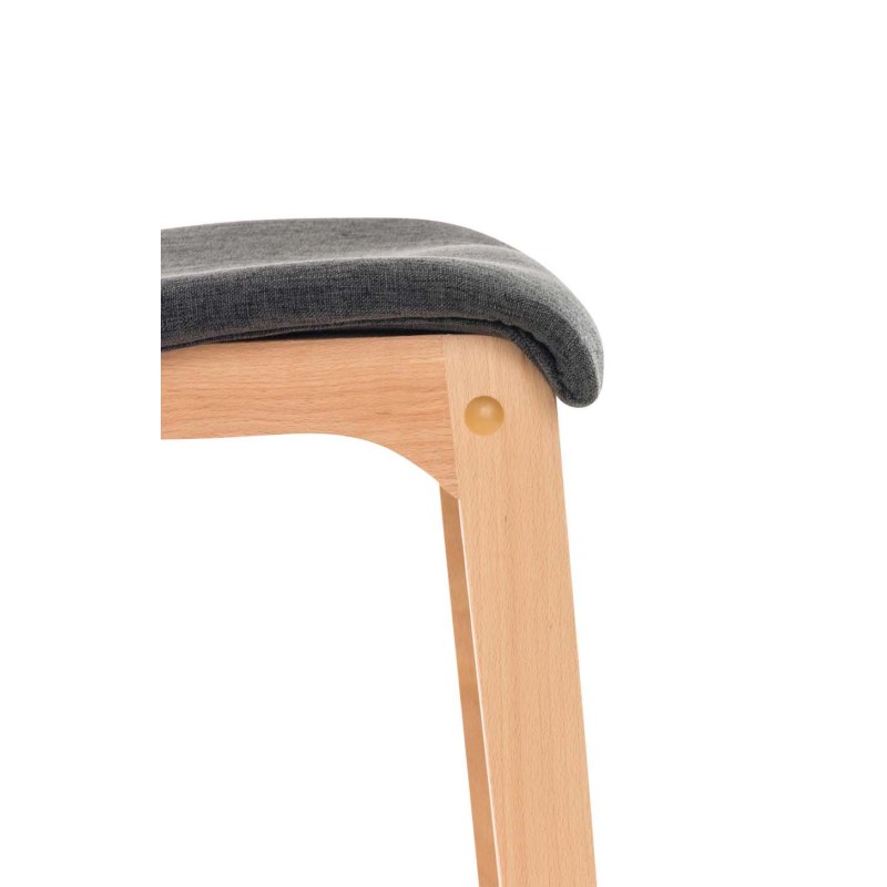 Juego de 2 taburetes de bar Hoover en tejido Natura gris oscuro