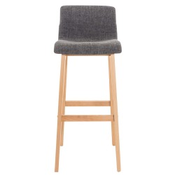 Juego de 2 taburetes de bar Hoover en tejido Natura gris claro