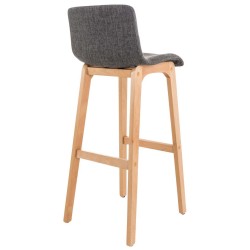 Juego de 2 taburetes de bar Hoover en tejido Natura gris claro