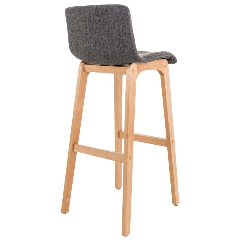 Juego de 2 taburetes de bar Hoover en tejido Natura gris claro