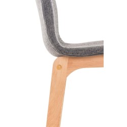 Juego de 2 taburetes de bar Hoover en tejido Natura gris claro