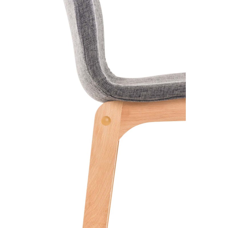 Juego de 2 taburetes de bar Hoover en tejido Natura gris claro