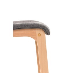 Juego de 2 taburetes de bar Hoover en tejido Natura gris claro