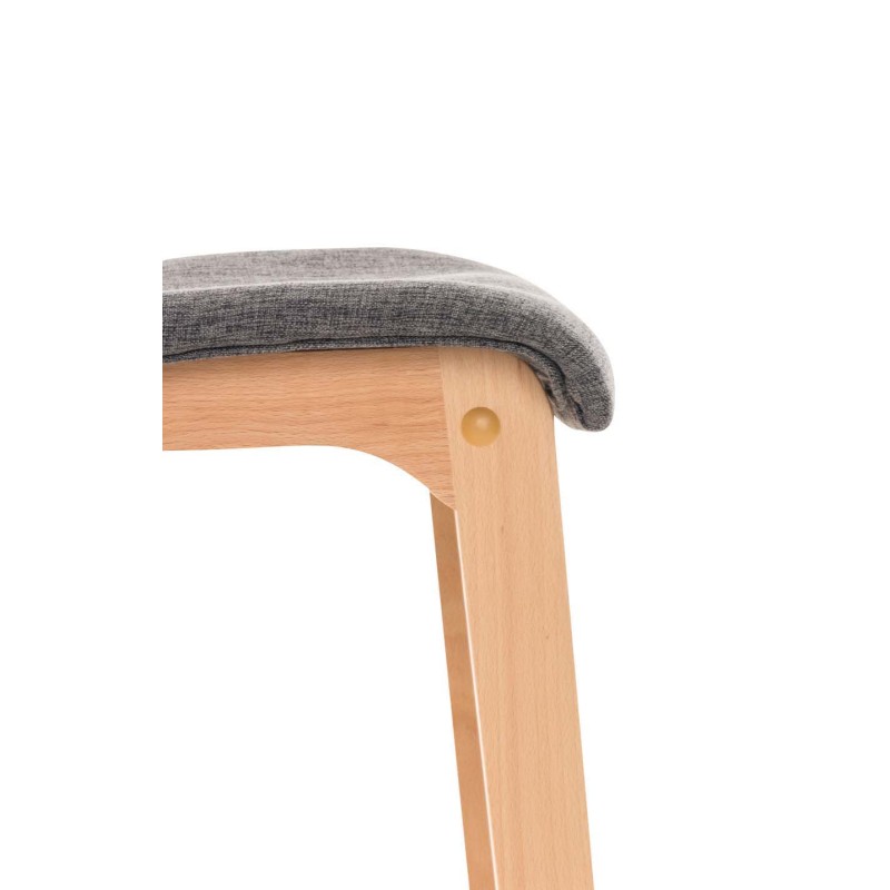 Juego de 2 taburetes de bar Hoover en tejido Natura gris claro