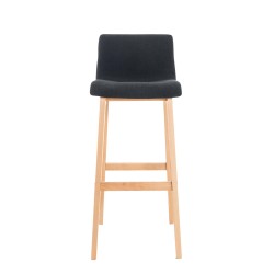 Juego de 2 taburetes de bar Hoover en tejido Natura negro