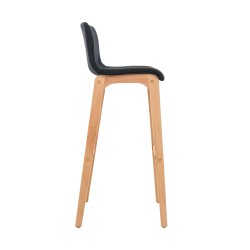 Juego de 2 taburetes de bar Hoover en tejido Natura negro