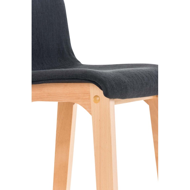 Juego de 2 taburetes de bar Hoover en tejido Natura negro