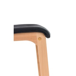 Juego de 2 taburetes de bar Hoover en tejido Natura negro