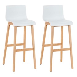Juego de 2 taburetes de bar Hoover Natura blancos