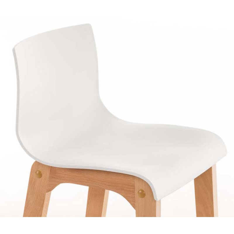 Juego de 2 taburetes de bar Hoover Natura blancos