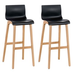 Juego de 2 taburetes de bar Hoover Natura negros
