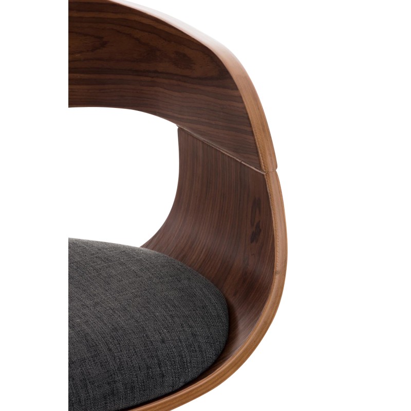 Juego de 2 taburetes de bar Kingston C en tela nogal/gris oscuro