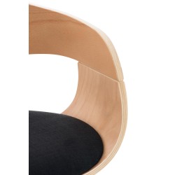 Juego de 2 taburetes de bar Kingston C de tela natural/negra