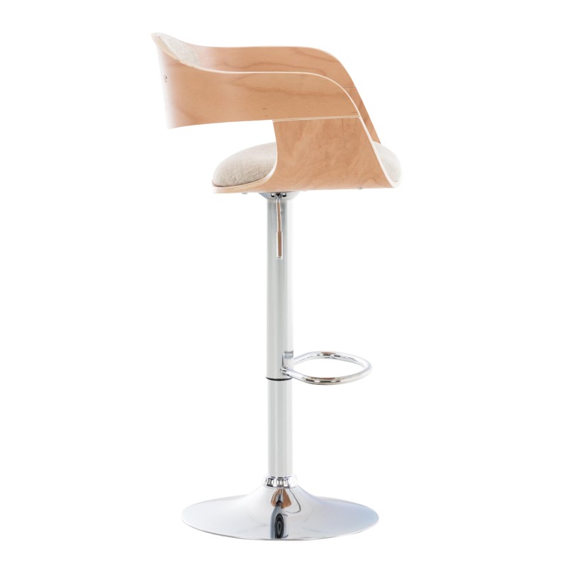 Juego de 2 taburetes de bar Kingston C de tela natural/crema