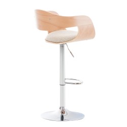 Juego de 2 taburetes de bar Kingston C de tela natural/crema