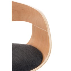 Juego de 2 taburetes de bar Kingston C de tela natural/gris oscuro