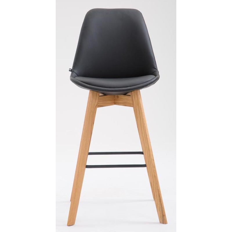 Juego de 2 taburetes de bar Metz en polipiel natural negra