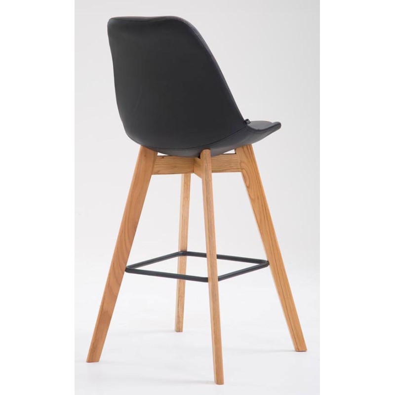 Juego de 2 taburetes de bar Metz en polipiel natural negra