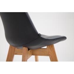 Juego de 2 taburetes de bar Metz en polipiel natural negra