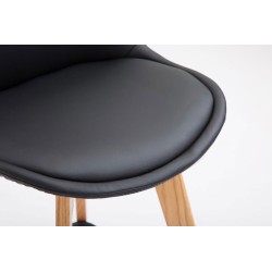 Juego de 2 taburetes de bar Metz en polipiel natural negra