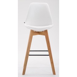 Juego de 2 taburetes de bar Metz en polipiel natural blanca