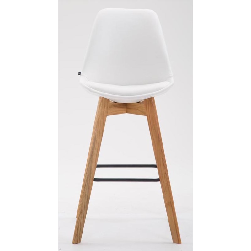 Juego de 2 taburetes de bar Metz en polipiel natural blanca