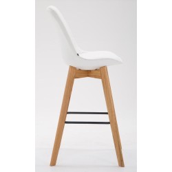 Juego de 2 taburetes de bar Metz en polipiel natural blanca
