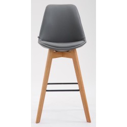 Juego de 2 taburetes de bar Metz en piel sintética gris natural